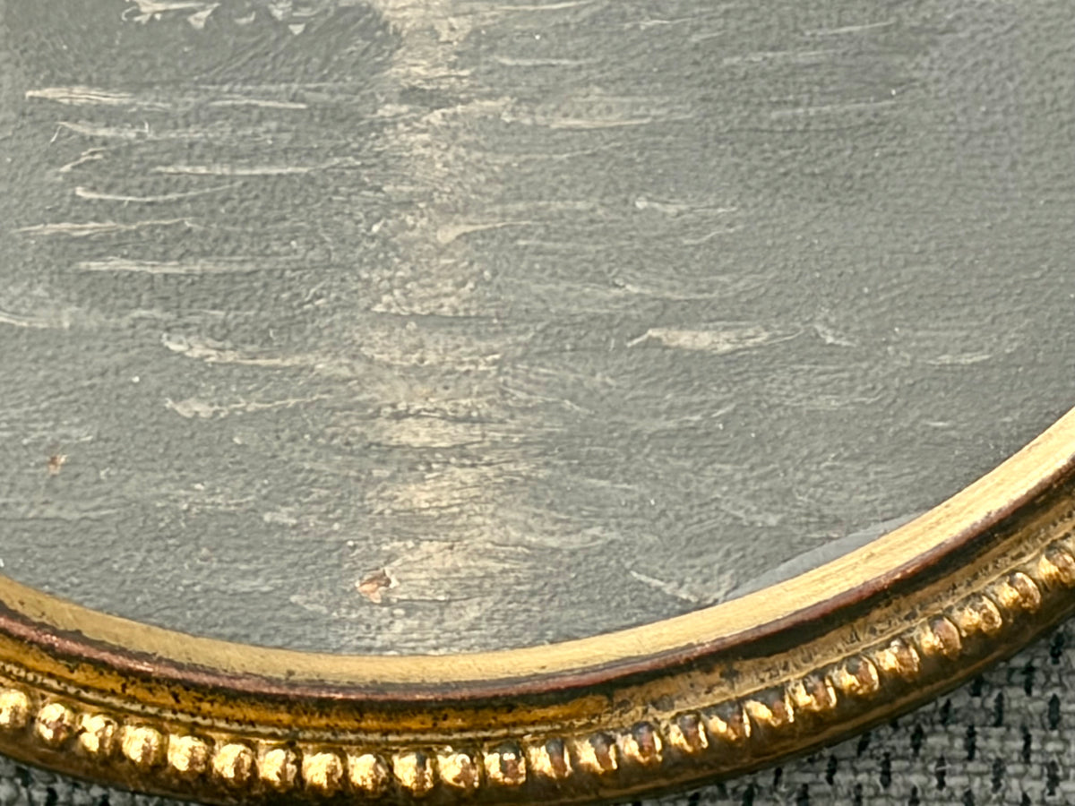 Late Victorian Grisaille Tondo Maritime Painting in Shadowbox