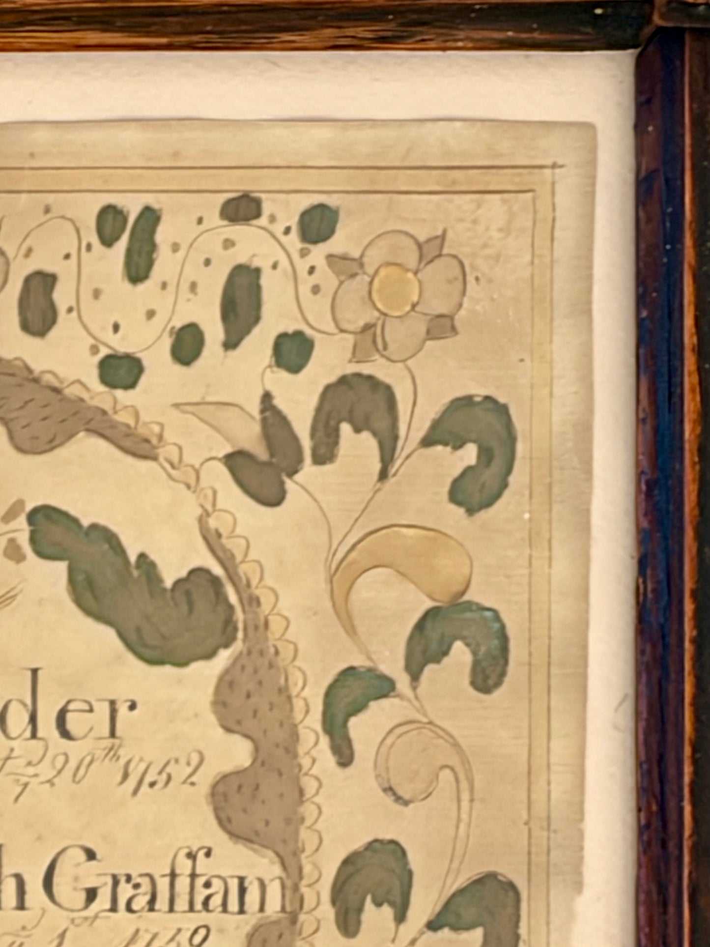 Post 1830 Marriage Fraktur from Windham, Maine
