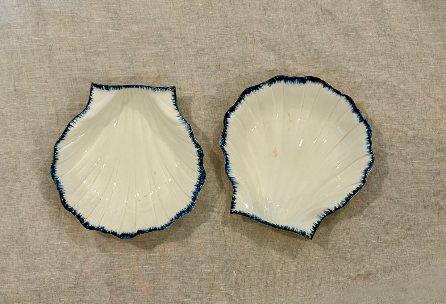 Pair of 18th Century Wedgwood Pearlware Shell Dishes