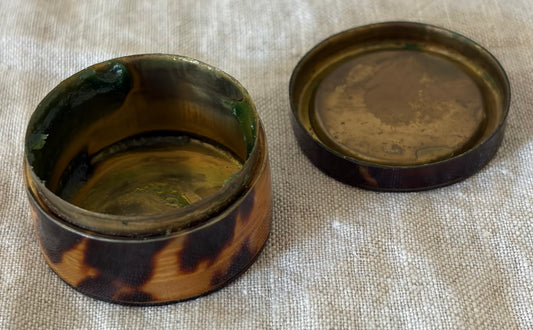 Round Faux Tortoiseshell Snuff Box