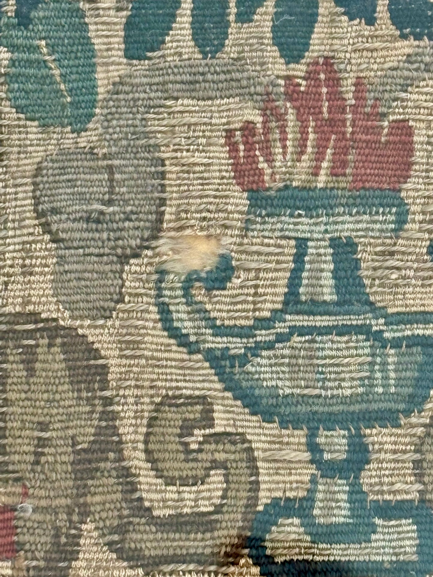 17th Century Framed Tapestry Fragment With a Sphinx