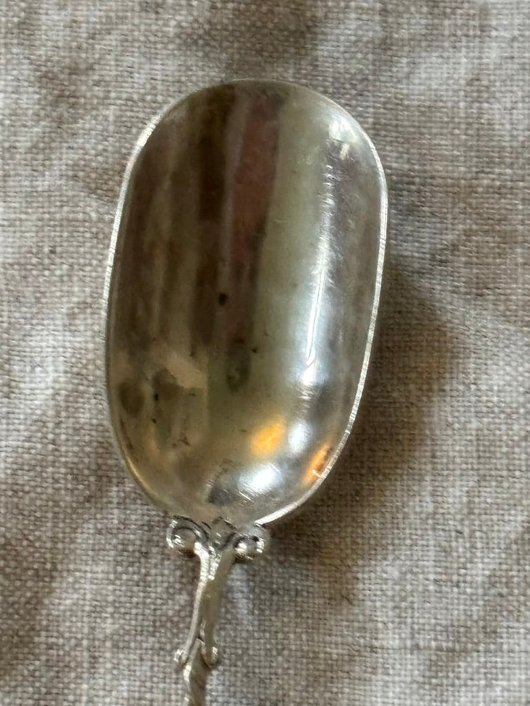 Coin Silver Sugar Scoop With Figural Handle