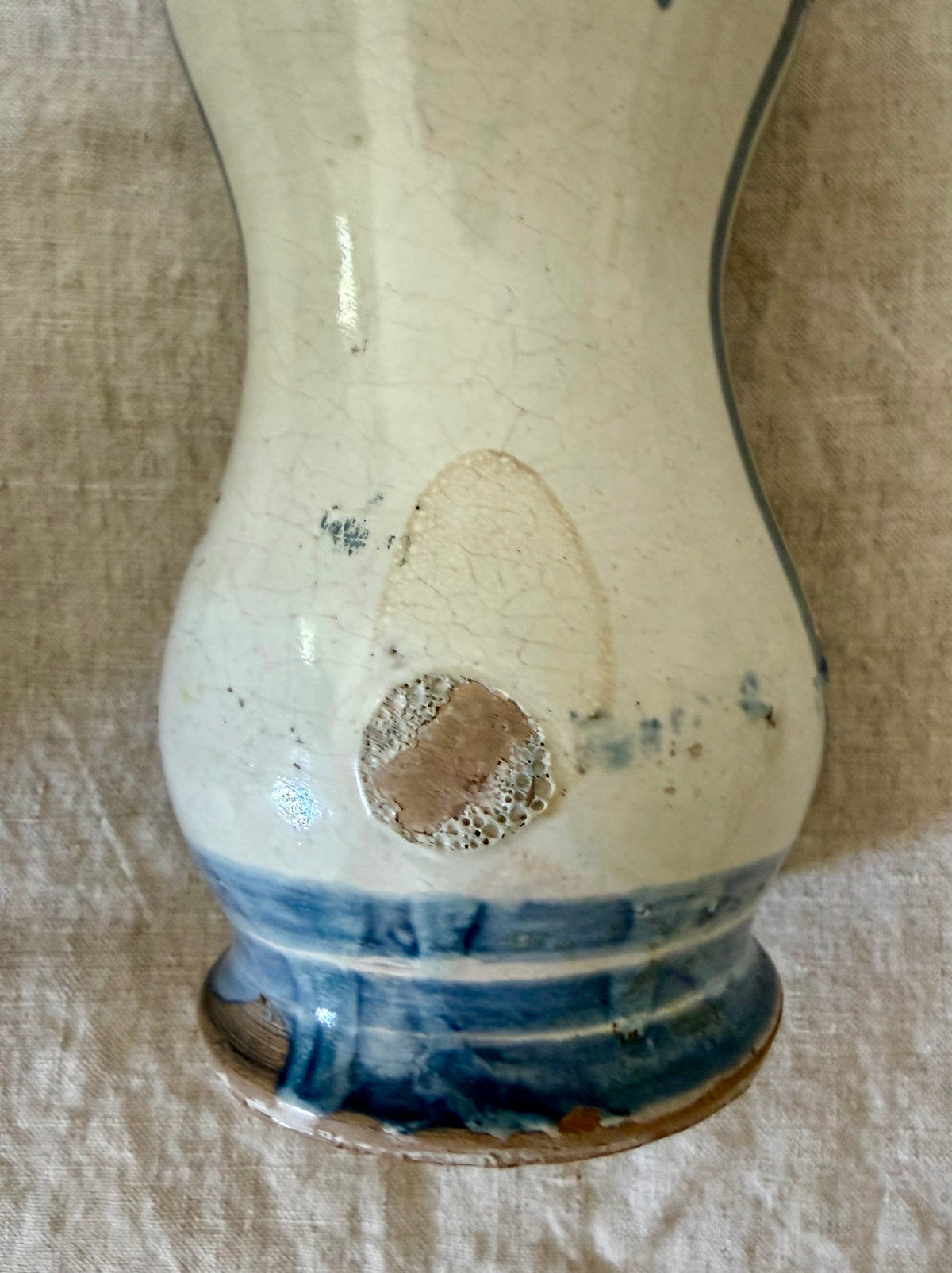 Pair of Southern Italian Maiolica Albarello or Apothecary Jars