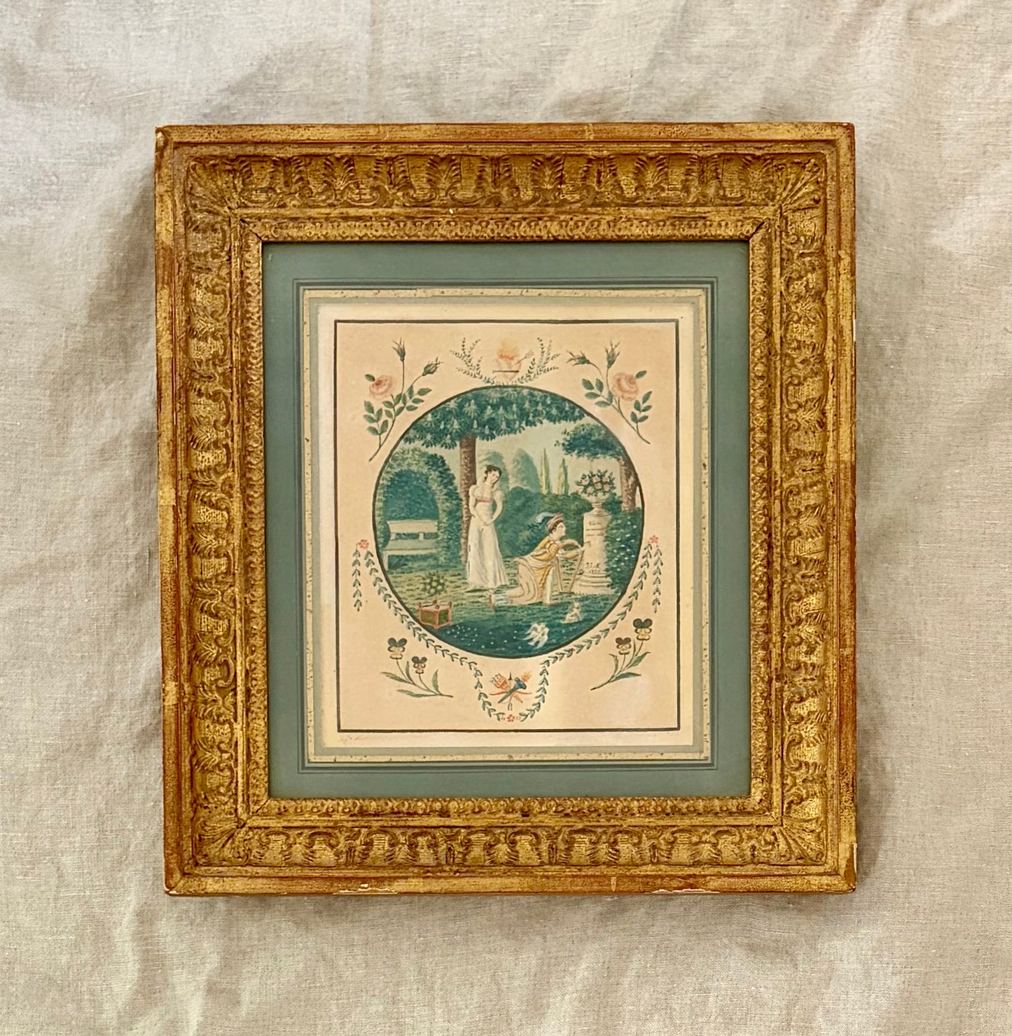 1826 French Love Token Watercolor