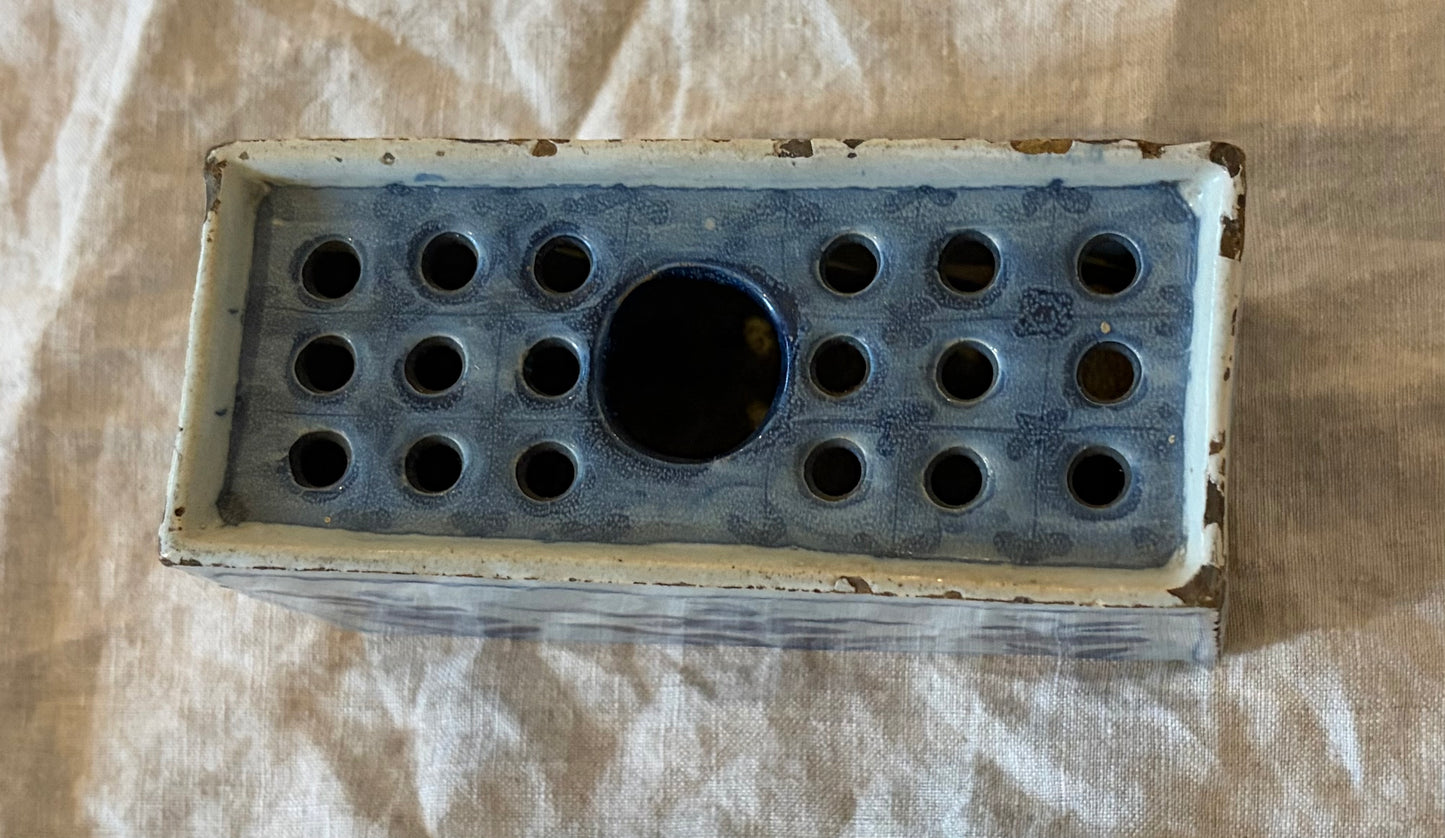 18th Century English Lambeth Delft Flower Brick