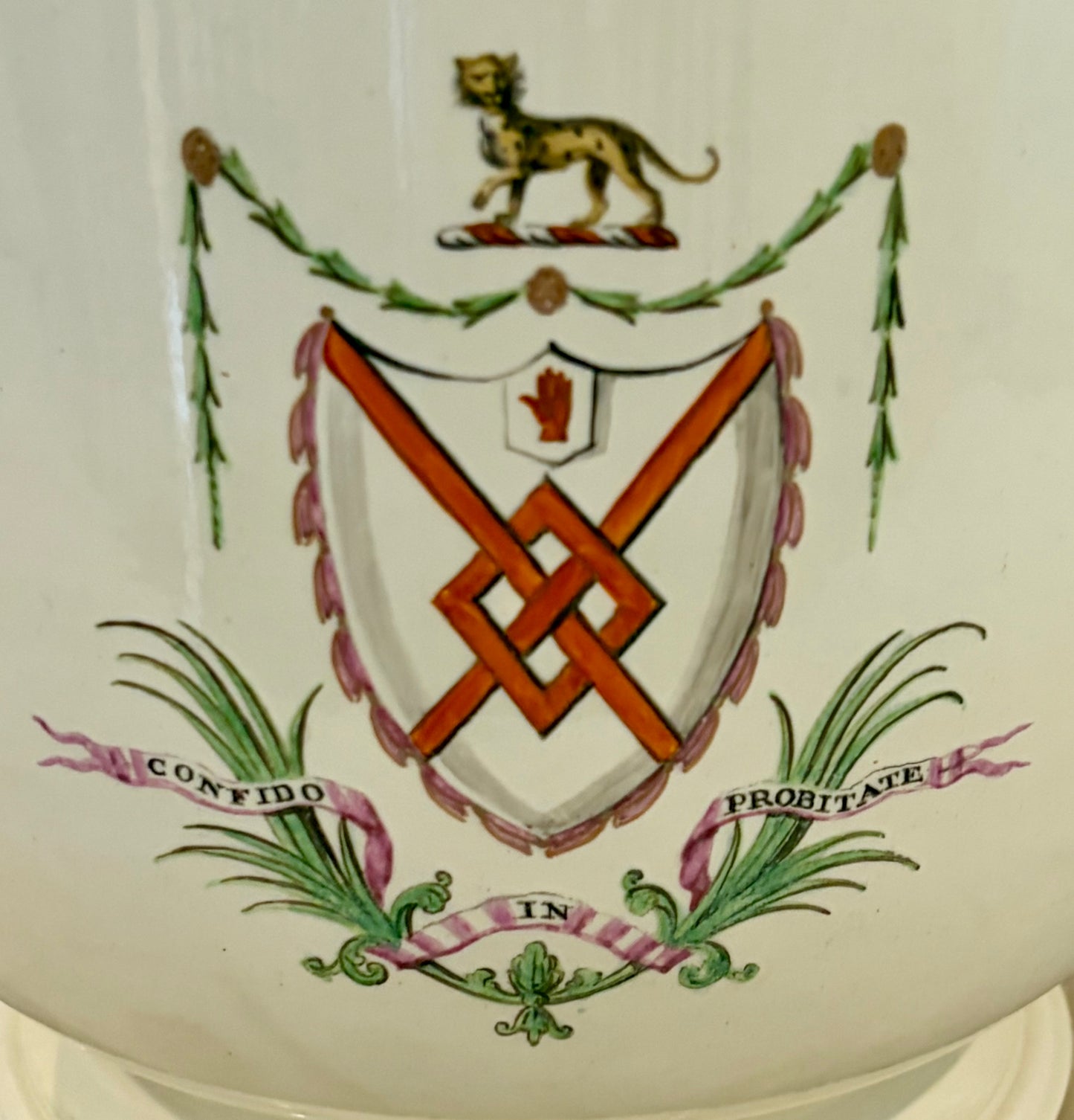 18th Century Creamware Wedgwood Wine Cooler with Armorial