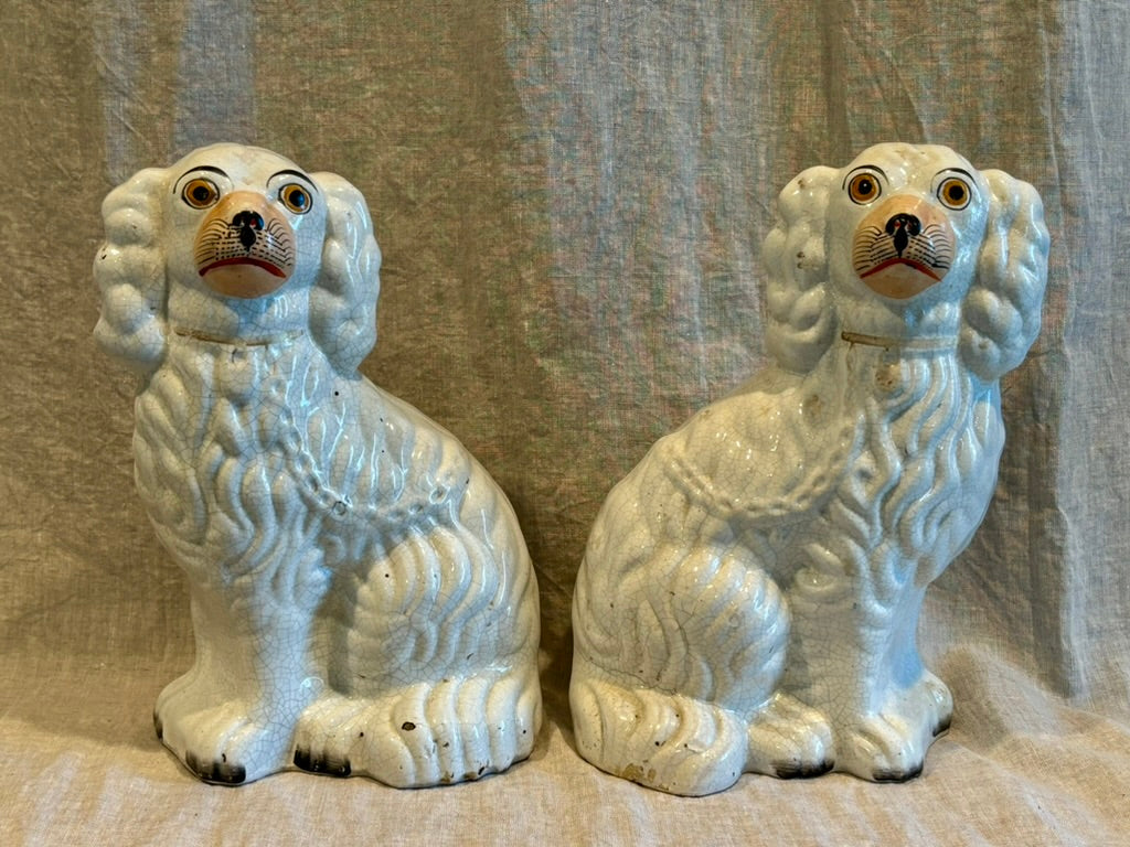 Pair of Early Staffordshire Dogs