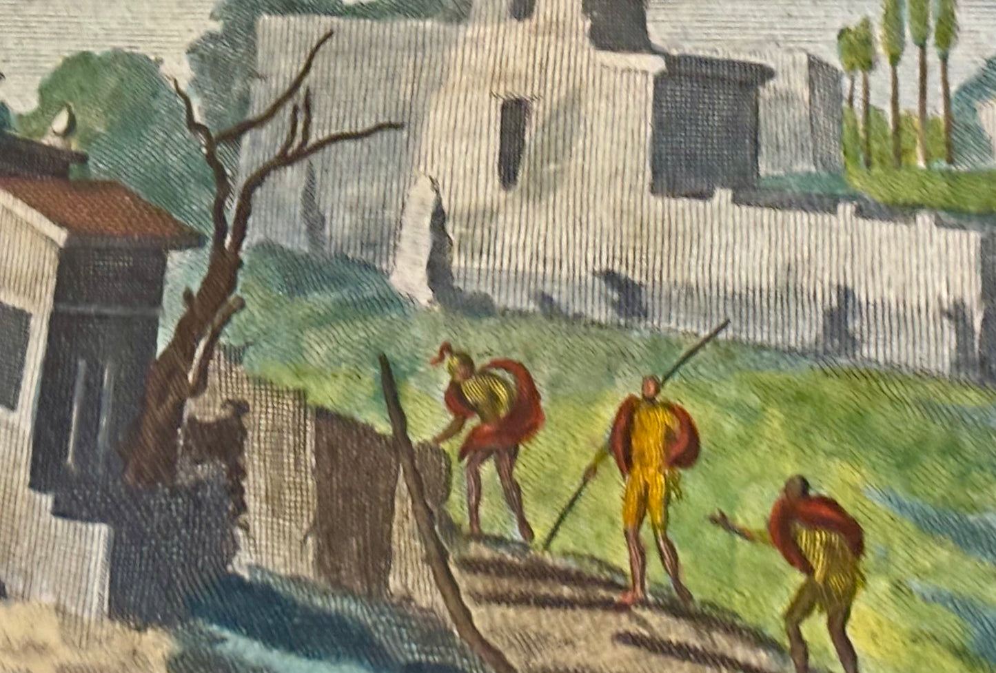 18th century Engraving of a Roman Port Scene by Niccolò Vanni