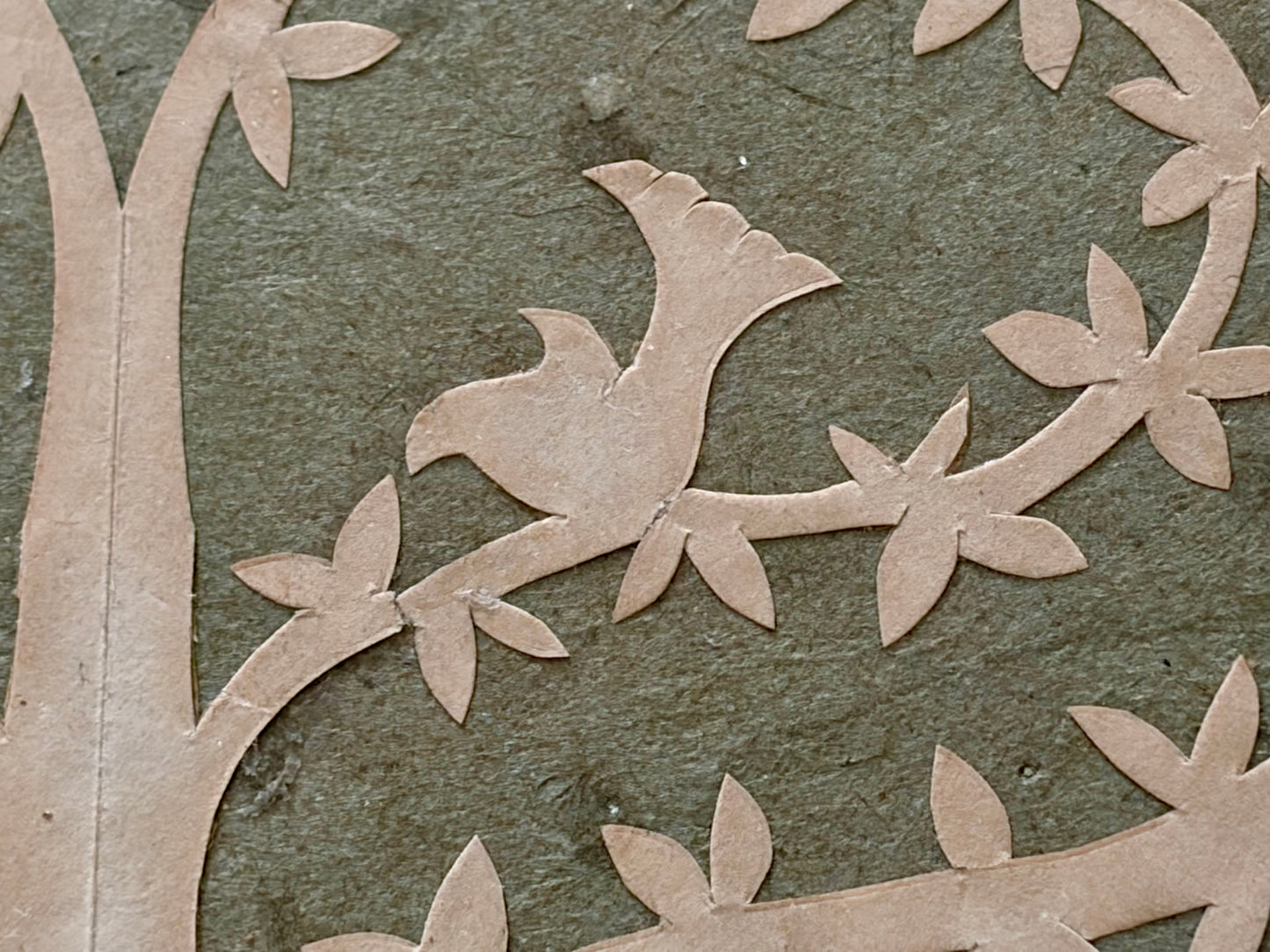 Pennsylvania 19th Century Scherenshnitte on Blue Green Background