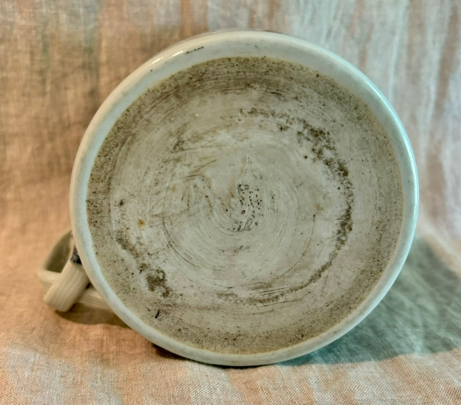 Large Blue and White 18th or  Early 19th Century Chinese Export Canton Tankard Mug