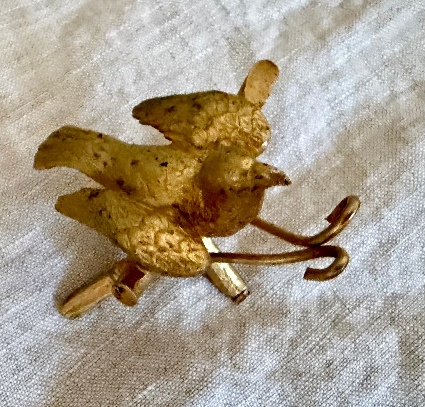 A Set of Six 19th Century Gilt Menu Holders in Bird Form