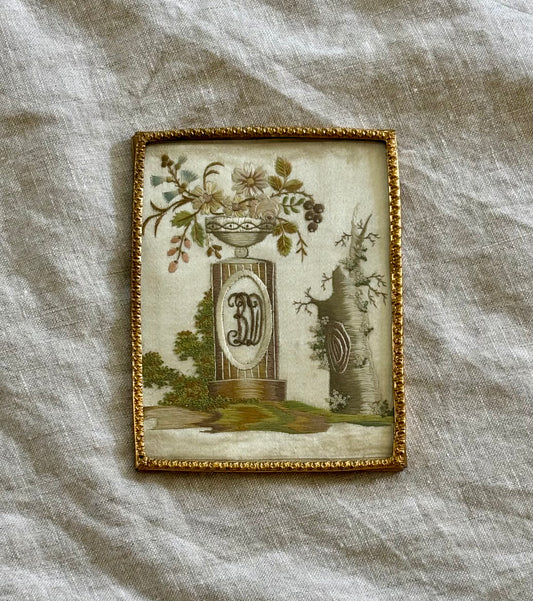 1810 German Biedermeier Mourning Embroidery