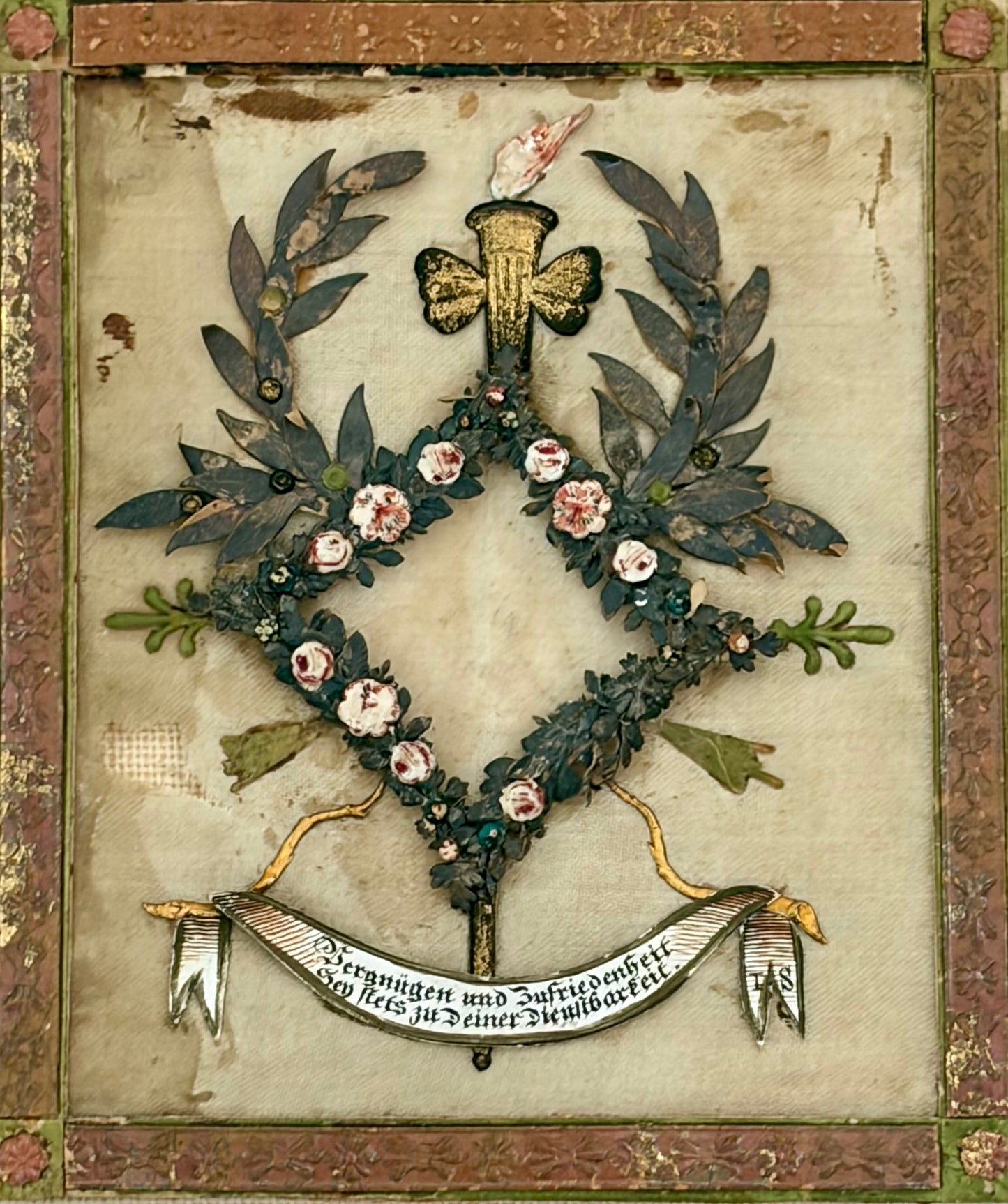 Pennsylvania 19th Century Birth Token Needlework