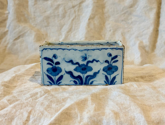 18th Century English Delft Flower Brick