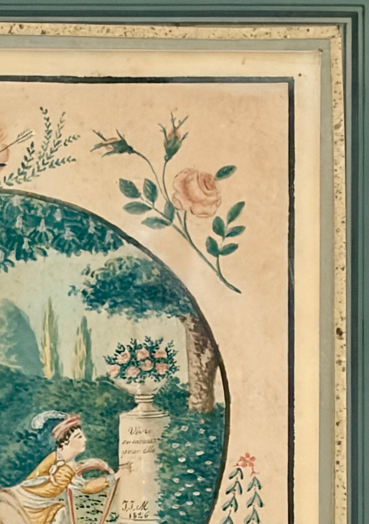 1826 French Love Token Watercolor
