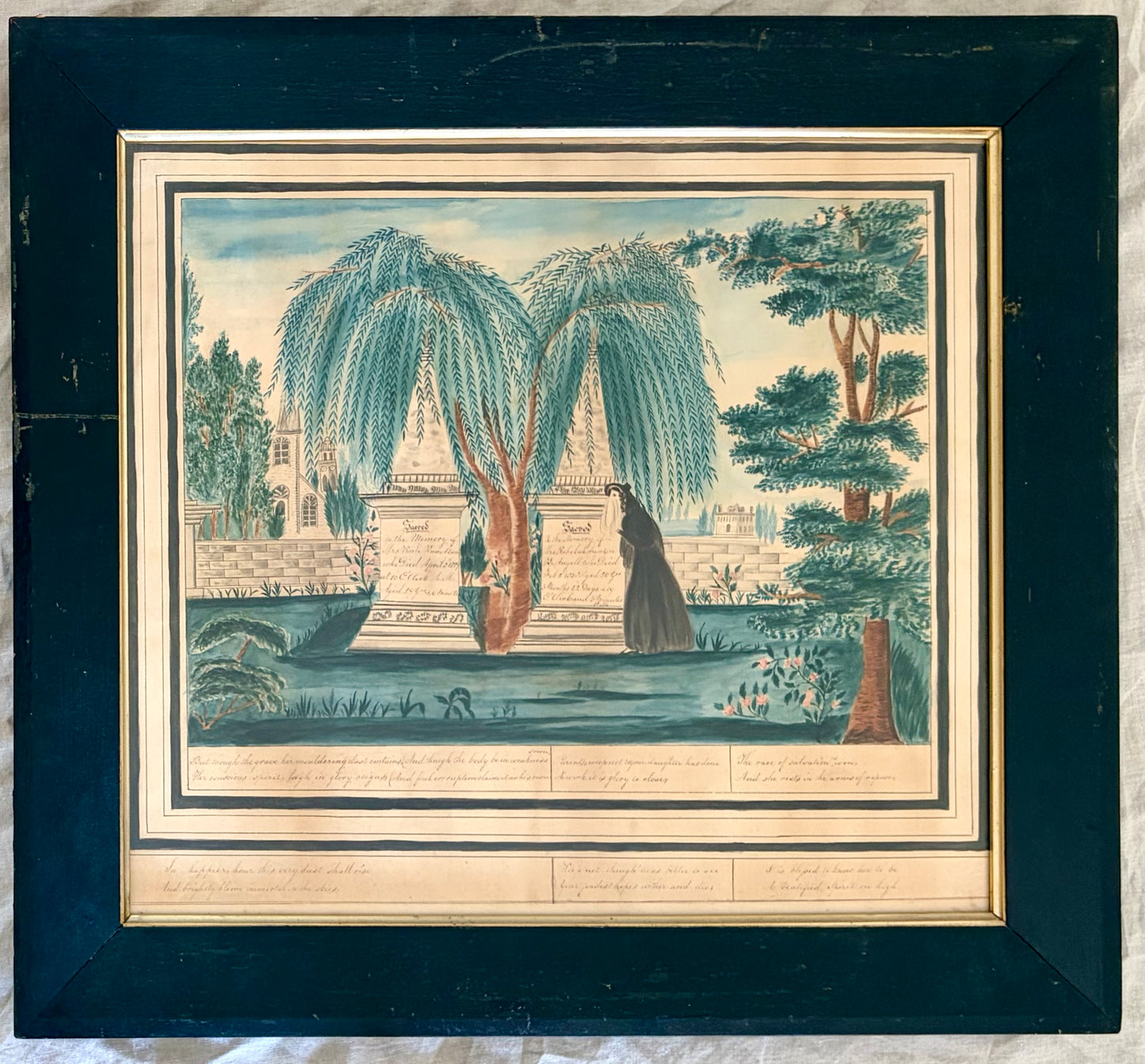 Circa 1840 Fenton Family Memorial Watercolor