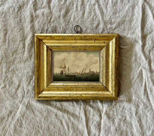 Framed 1840 Nautical Watercolor by Edward Woodville Ricketts