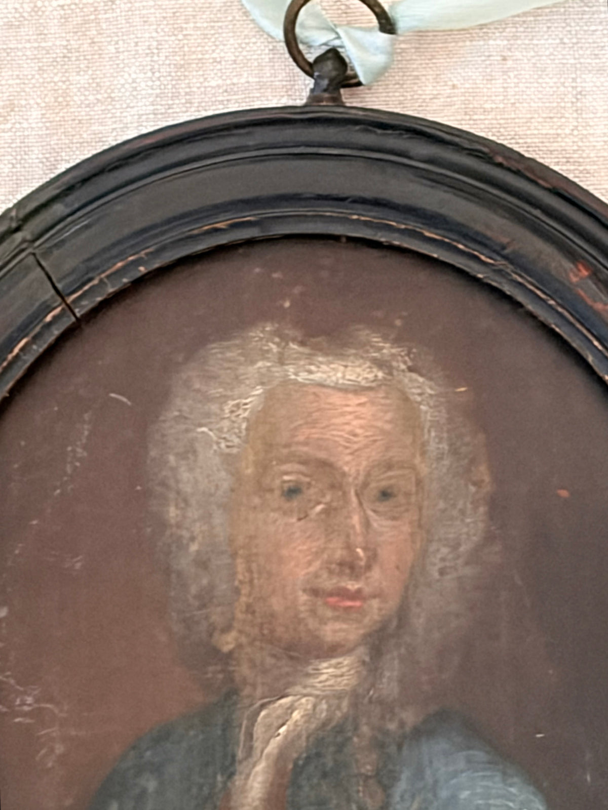 Circa 1720 - 1740 Portrait Miniature on Wood Panel