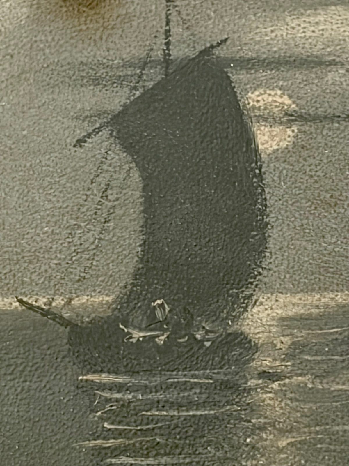 Late Victorian Grisaille Tondo Maritime Painting in Shadowbox