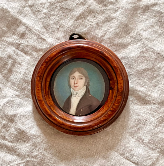 Early 19th century Watercolor Miniature Portrait of a Gentleman