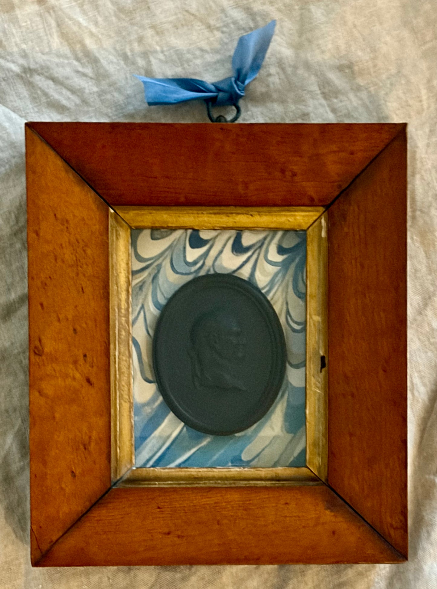 19th Century Basalt Ware Wedgewood Plaque in Period Fram