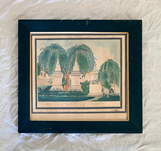 Circa 1840 Large Fenton Family Memorial Watercolor