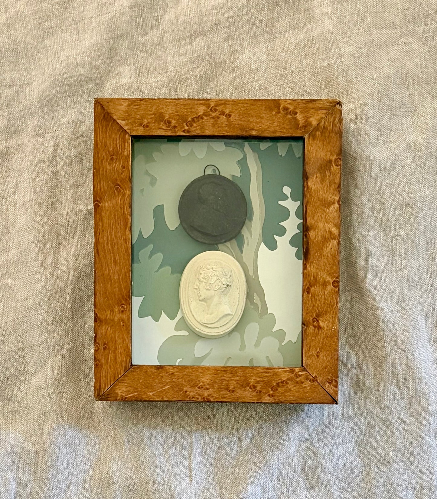 19th Century Intaglio and Plaster Plaque Mounted in a Shadowbox