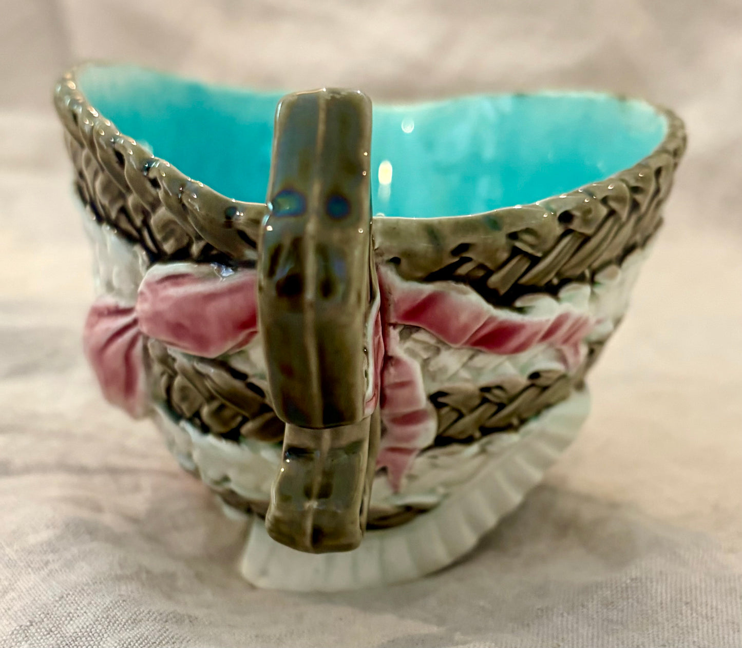 Circa 1879 Victorian Wedgwood Majolica Sauceboat
