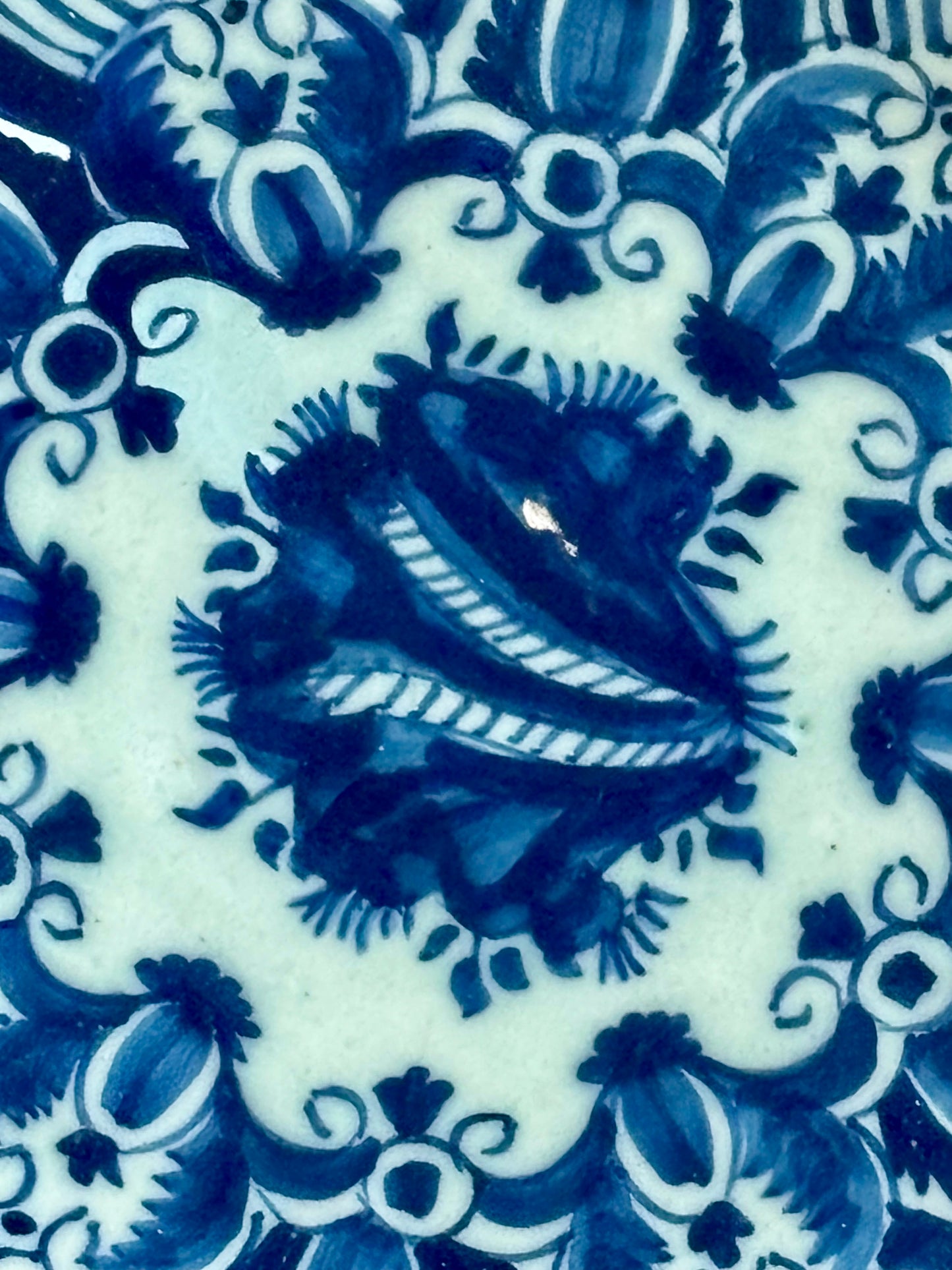 18th Century Delft Charger by De Lampetkan with the Tulip Motif