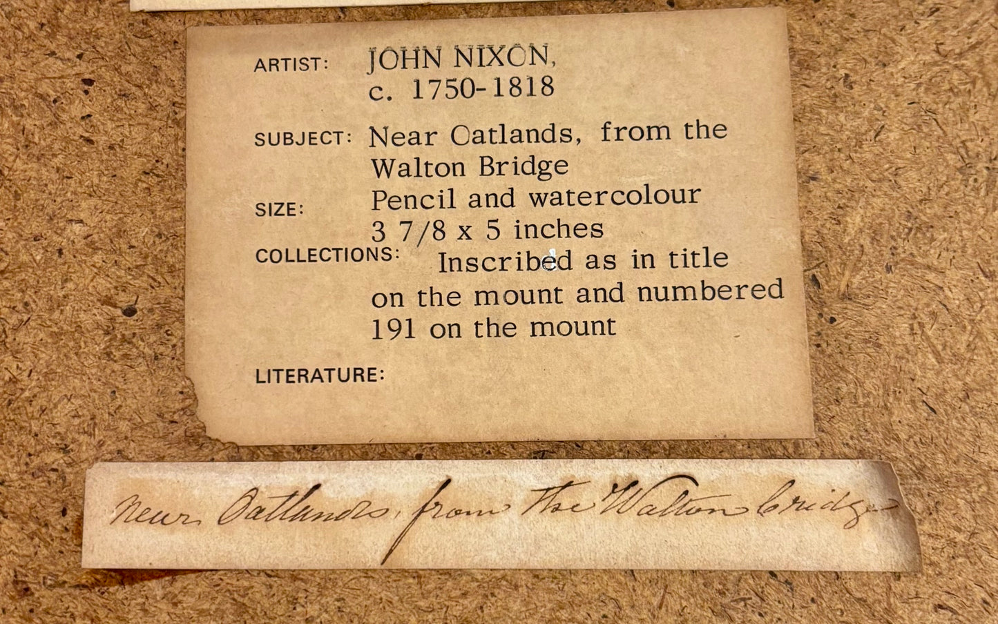 ‘Near Outlands, from the Walton Bridge’ Watercolor by John Nixon