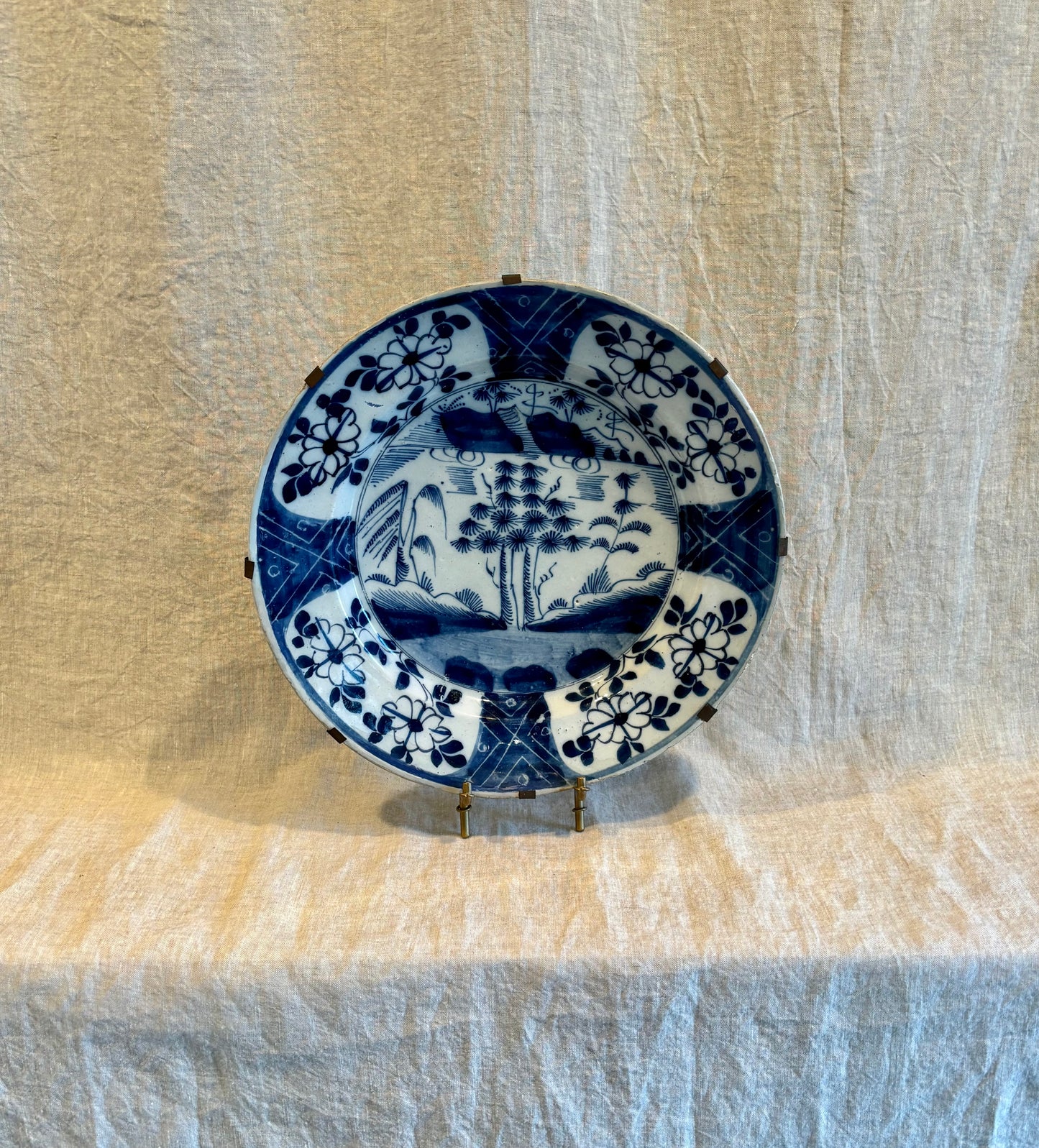 Delft Charger with Chinoiserie Motif