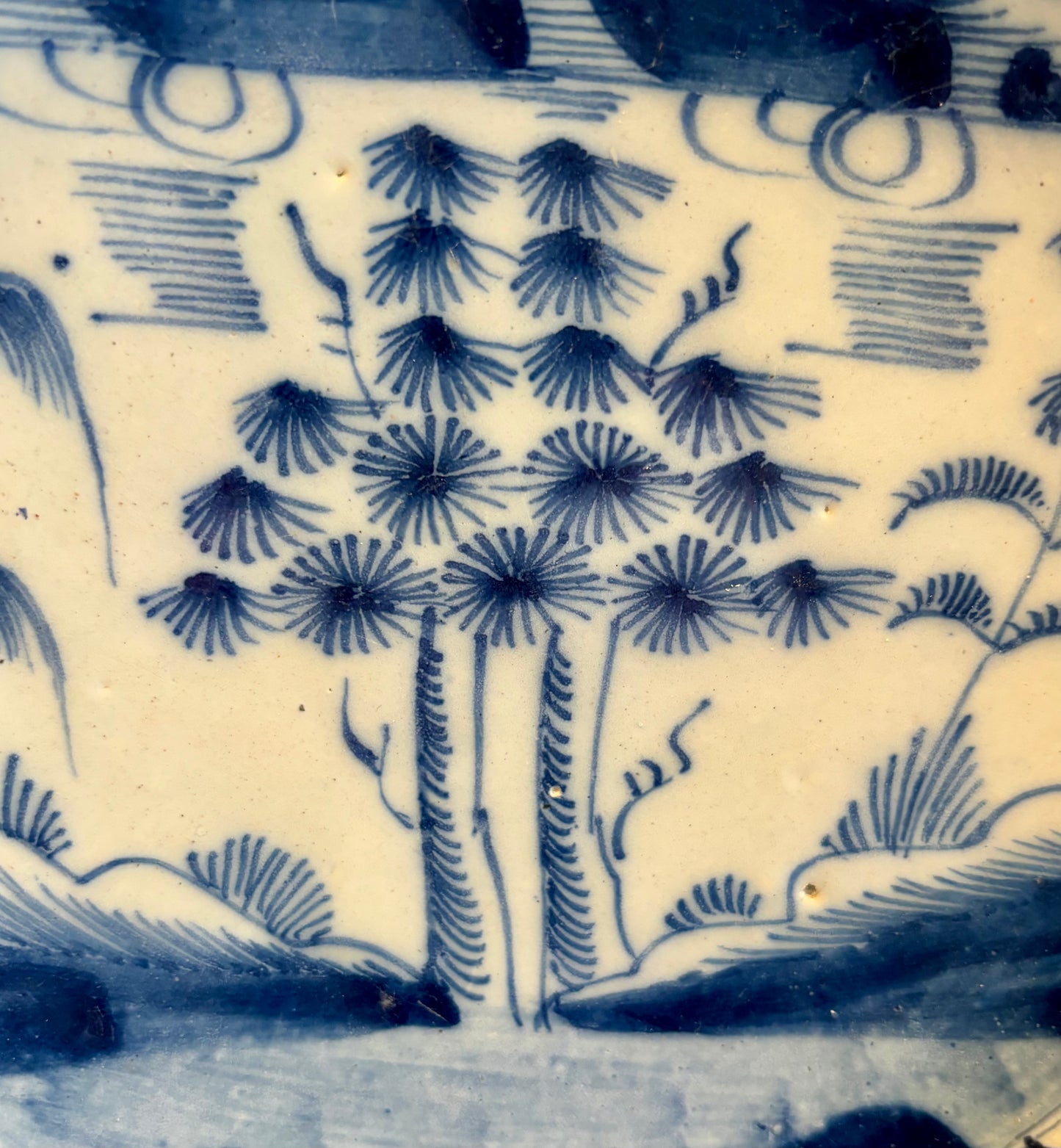 Delft Charger with Chinoiserie Motif