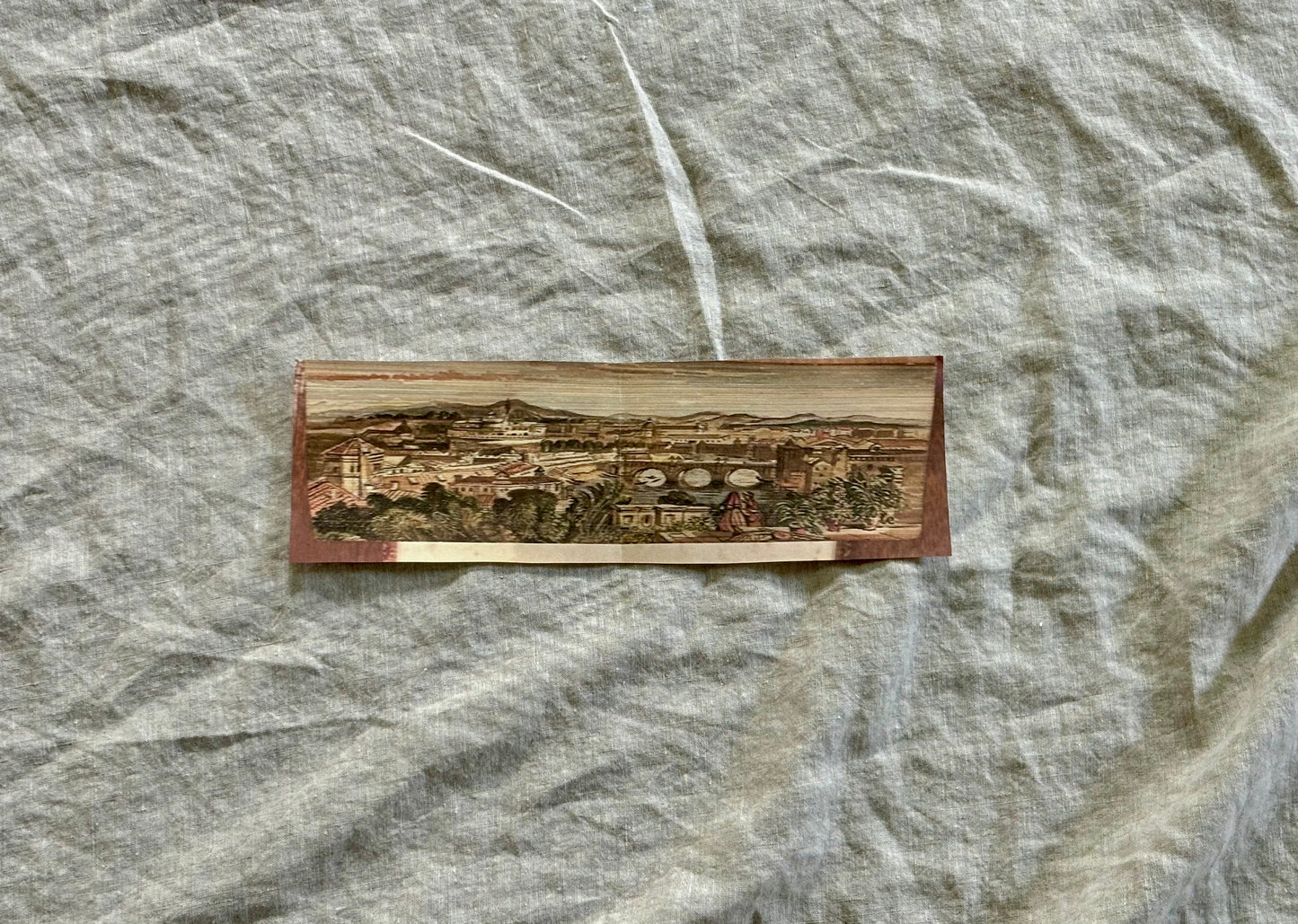 Red Leather Bound Volume of Byron's Poetical Works with a Fantastic Fore-Edge Painting of Rome