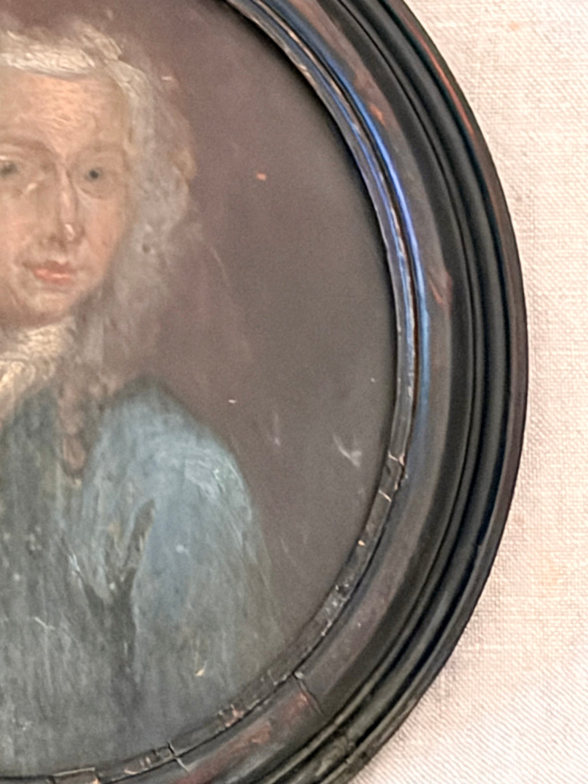 Circa 1720 - 1740 Portrait Miniature on Wood Panel
