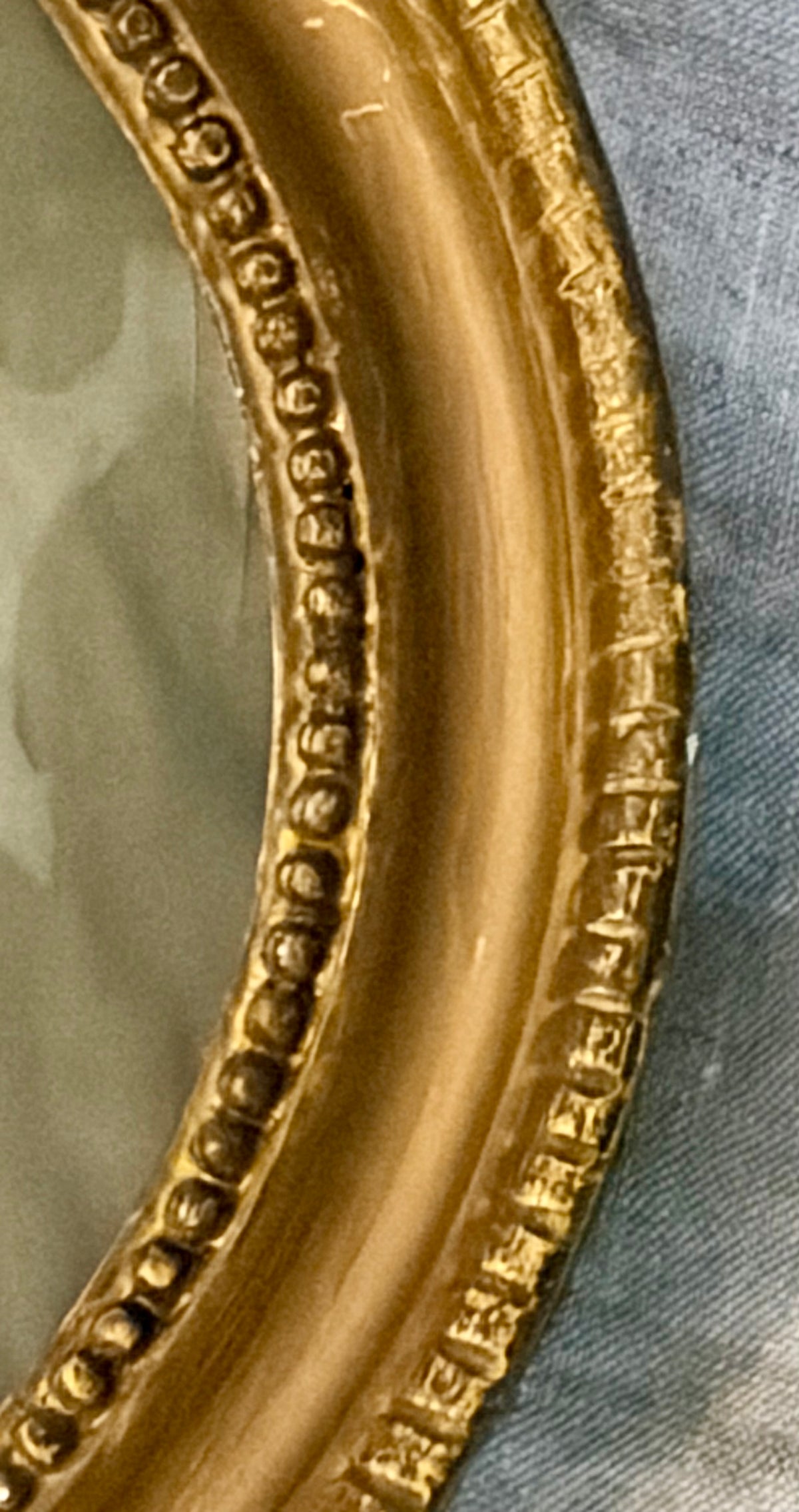 18th Century Silk on Silk Embroidery of a Girl with Rake