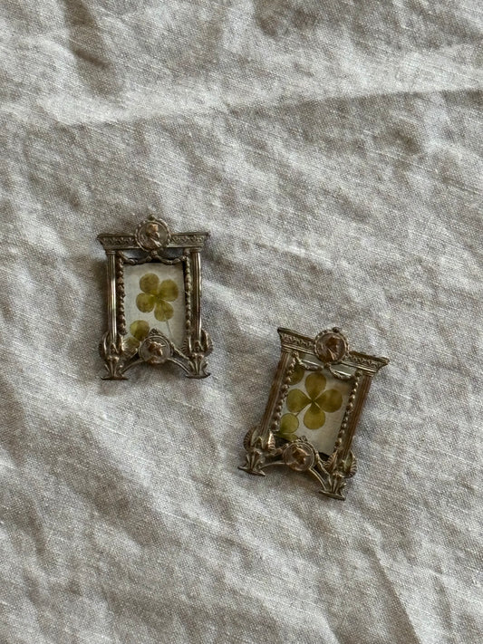 One of a Pair of Neoclassical Style French Empire Silver Plate Miniature Frames