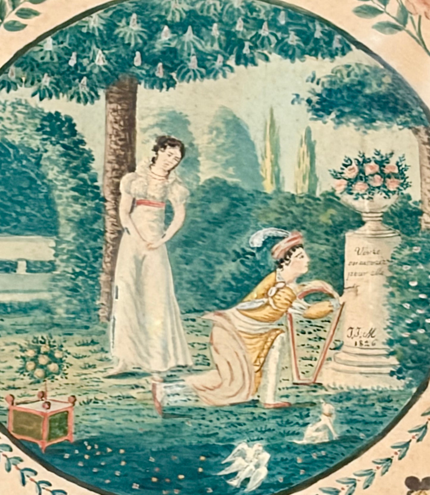 1826 French Love Token Watercolor