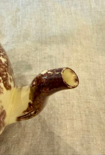 18th Century Whieldon Glazed Tea Pot With a Mushroom Form Lid