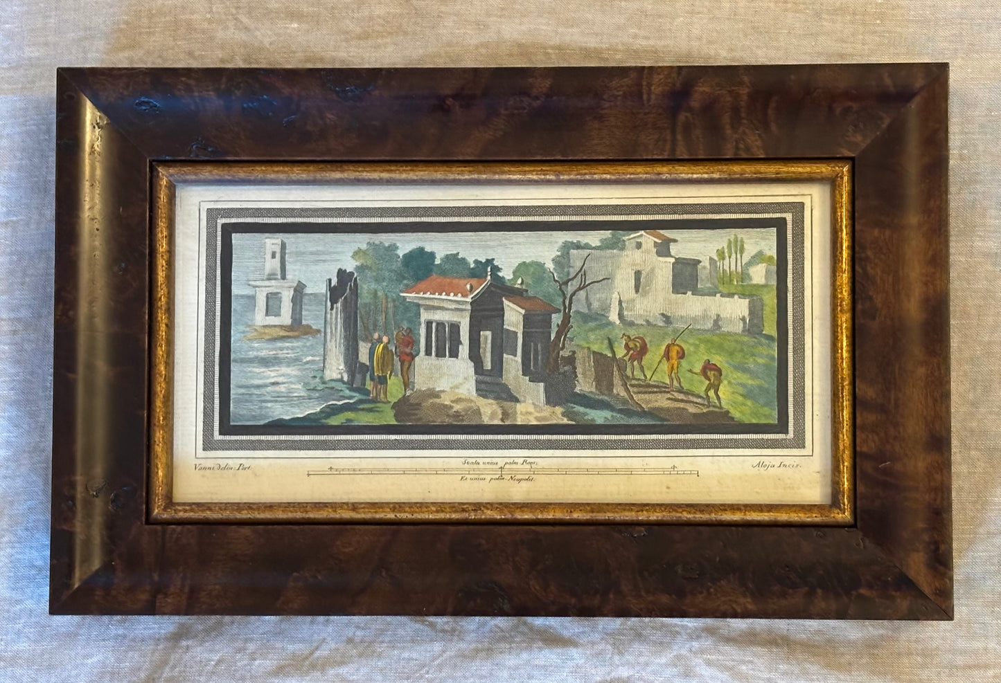 18th century Engraving of a Roman Port Scene by Niccolò Vanni