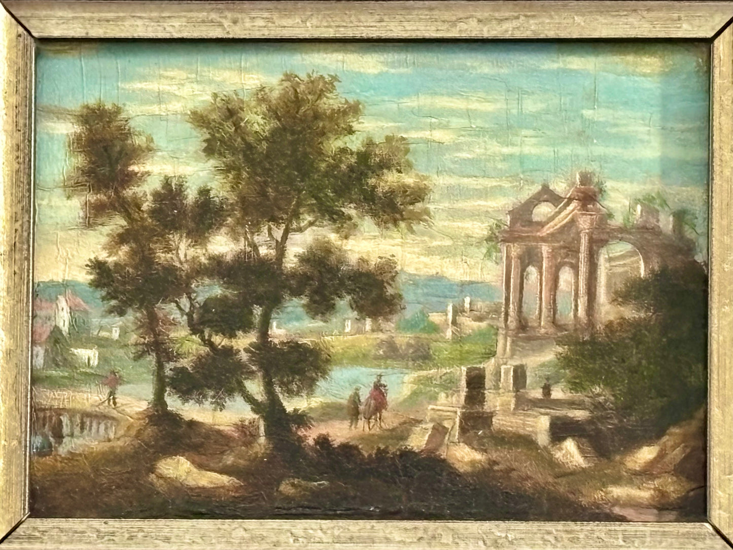 18th Century Italian School Oil Painting of Roman Ruins