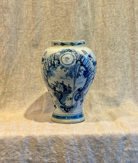 Baluster Form Delft Vase or Jar