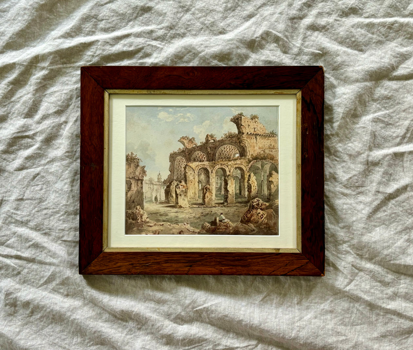 19th Century Watercolor of Classical Ruins