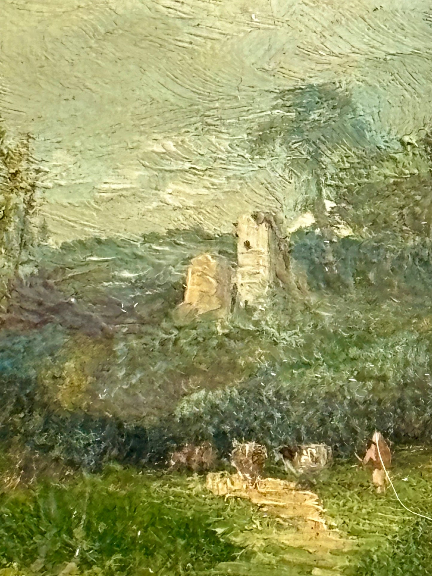 19th Century English Oil “Edge of the Village”