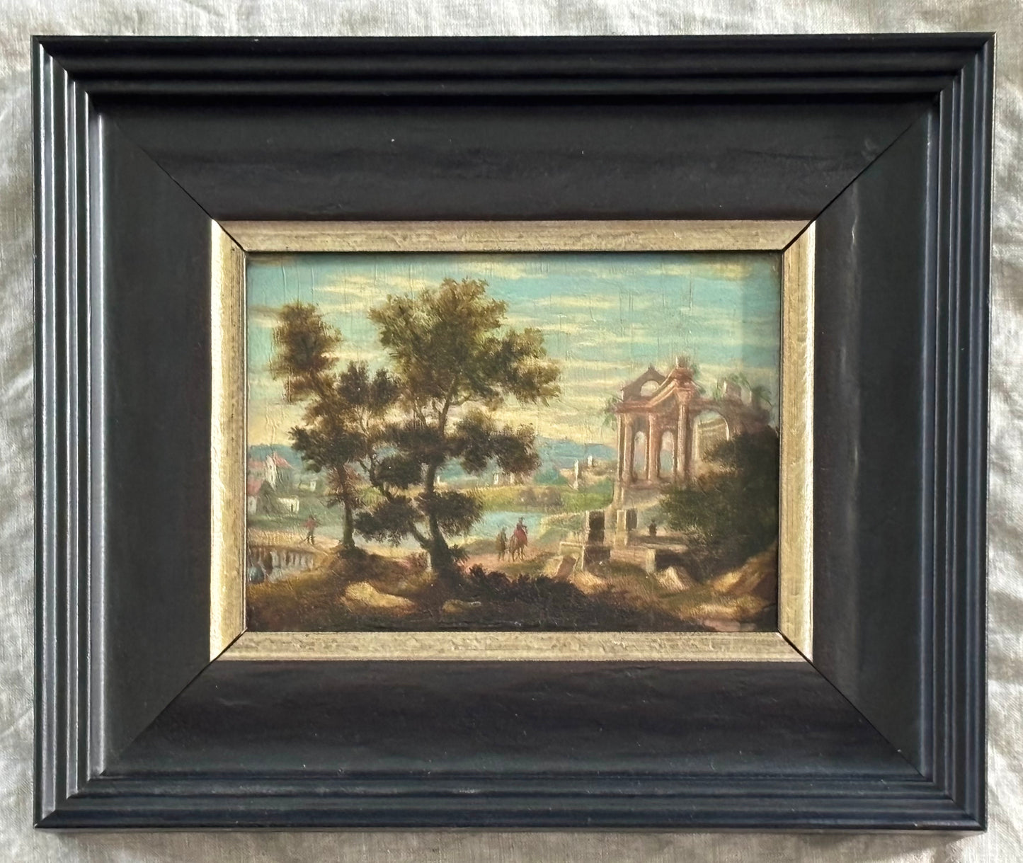 18th Century Italian School Oil Painting of Roman Ruins