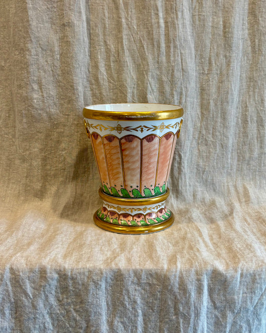 Early 19th Century Coalport Cachepot With Built-In Saucer