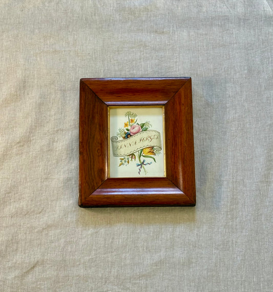 Scottish Framed Watercolor "Dinna Forget" in Period Frame