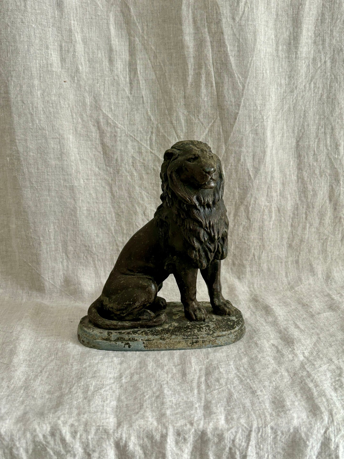 Spelter Figure of a Sitting Lion