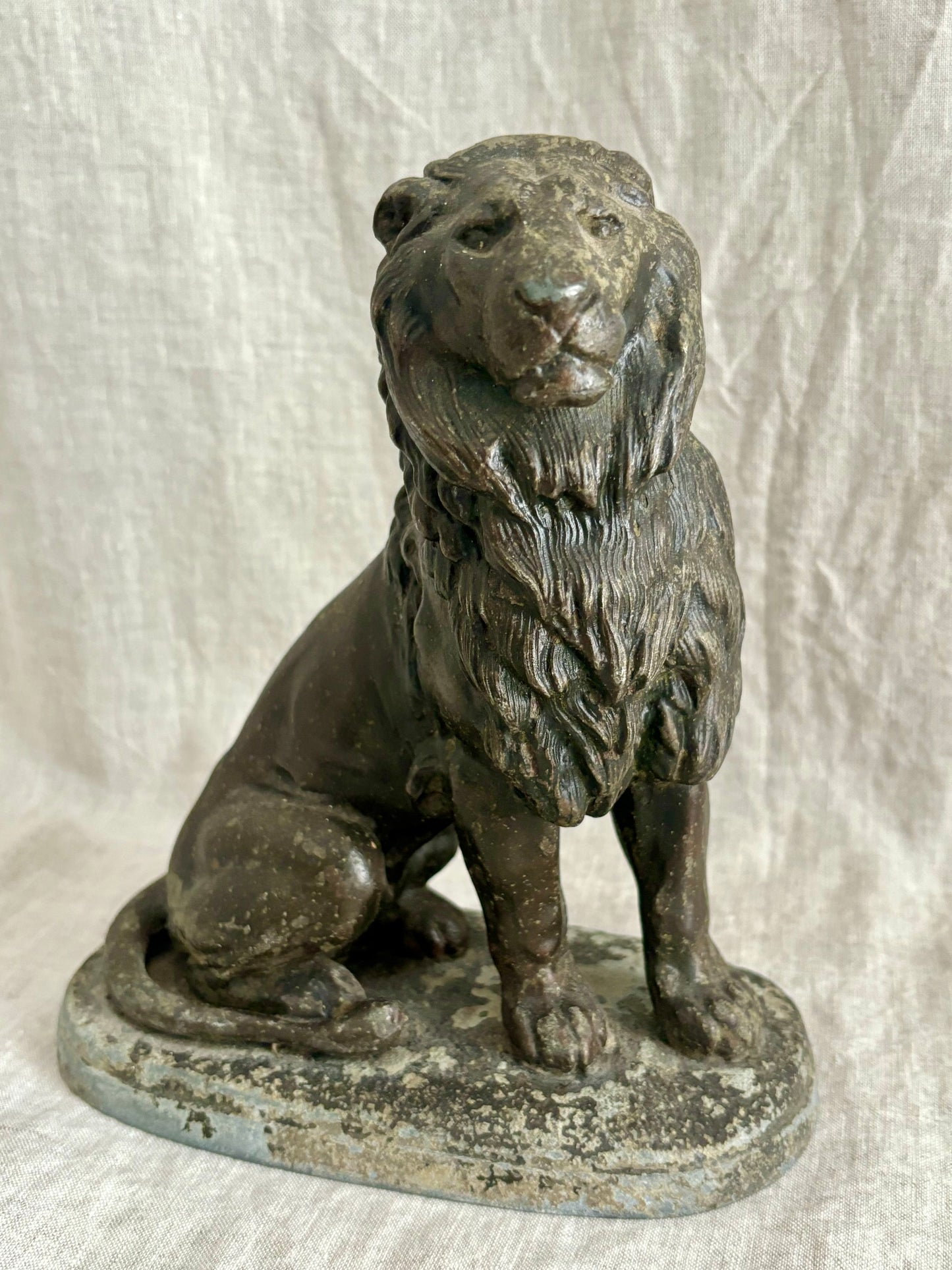 Spelter Figure of a Sitting Lion