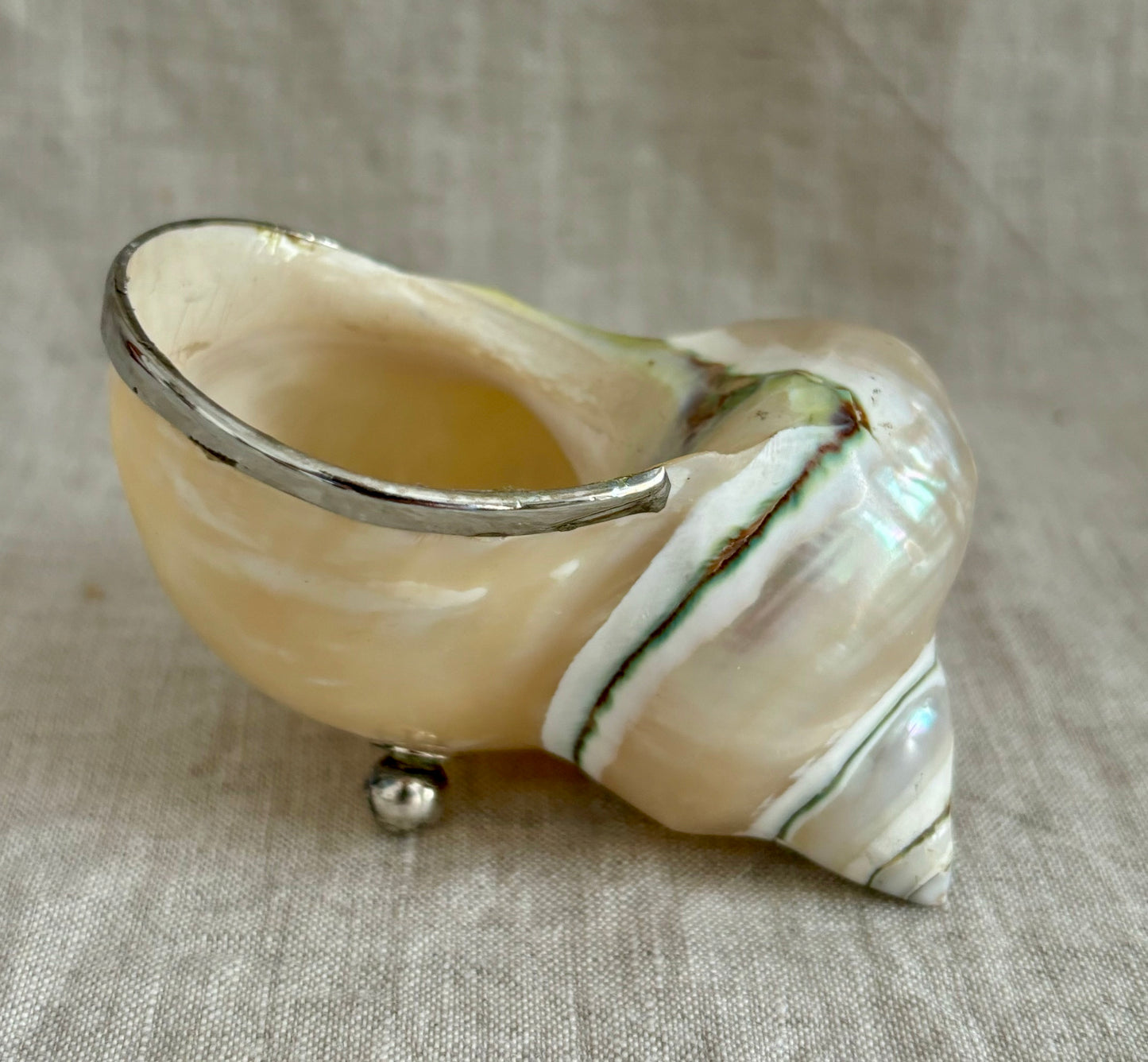 Mother of Pearl Shell and Sterling Silver Caviar Server