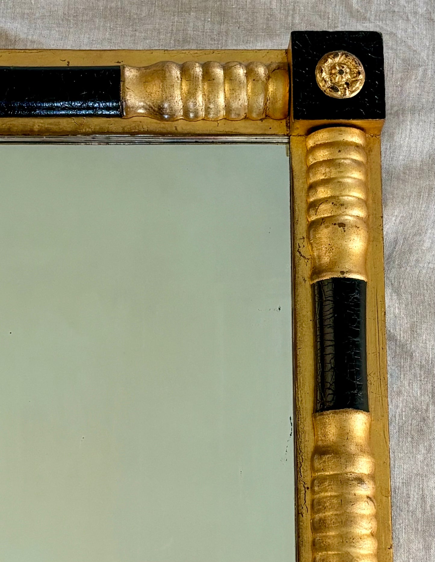 Empire Period Black and Gilt Mirror